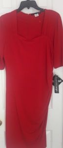 Red Knit Jersey Dress